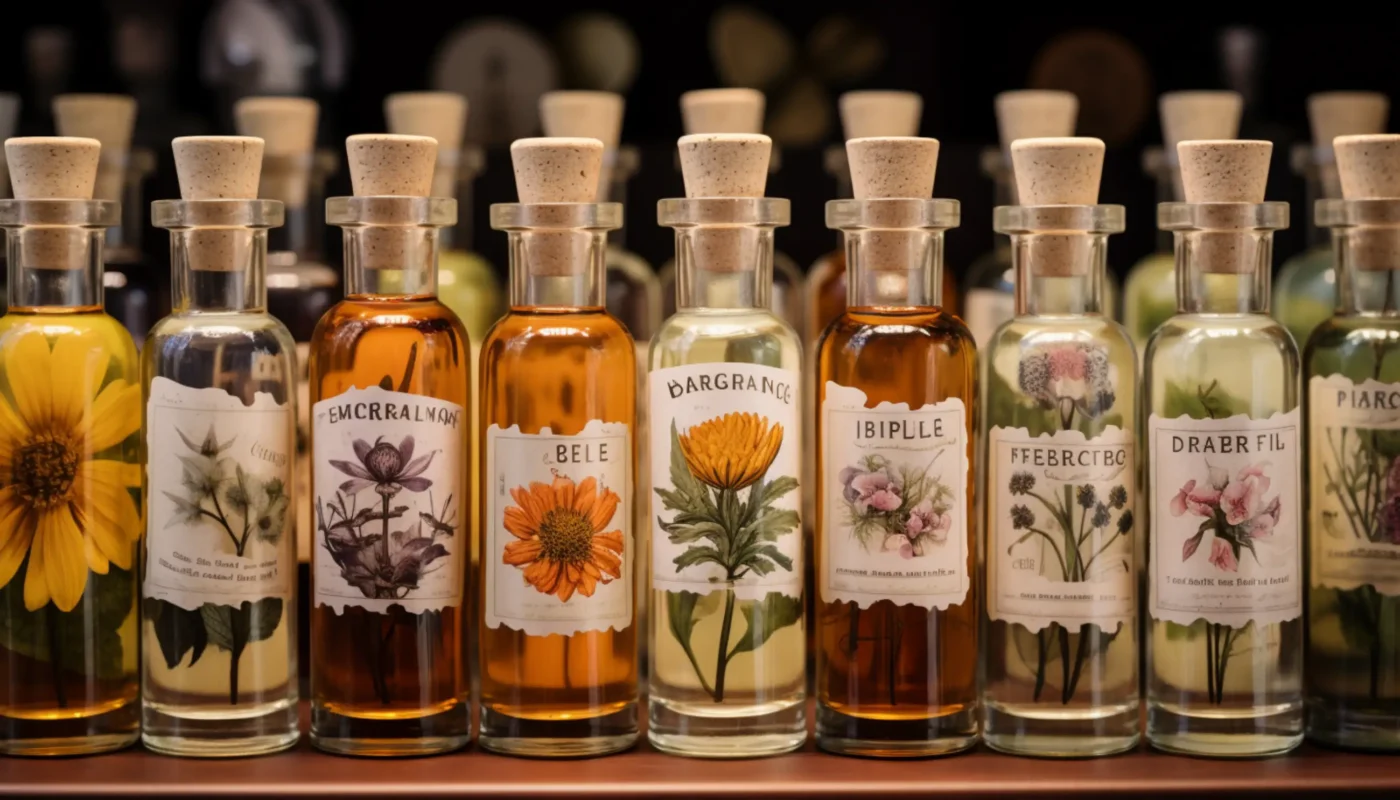 several bottles of different types of flower oil