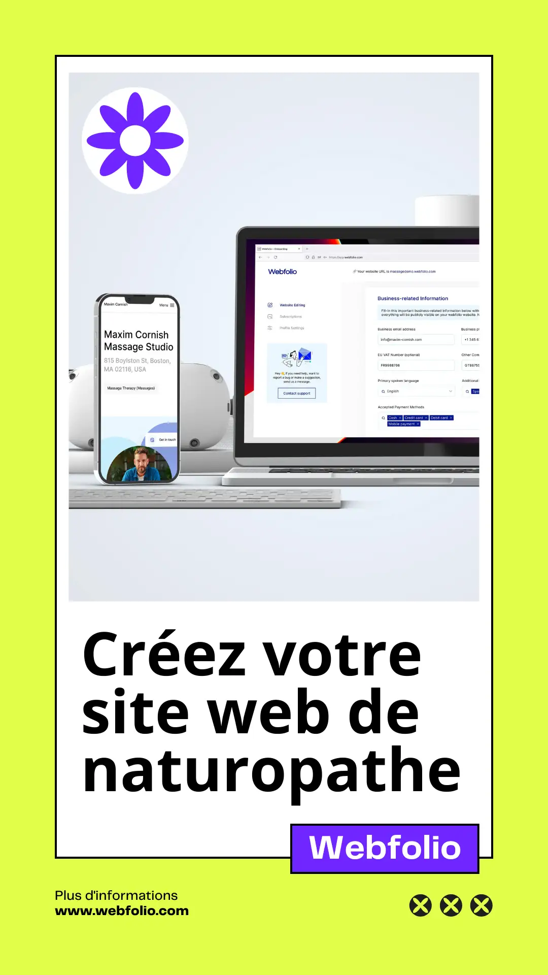 Créer un site web de naturopathe avec Webfolio